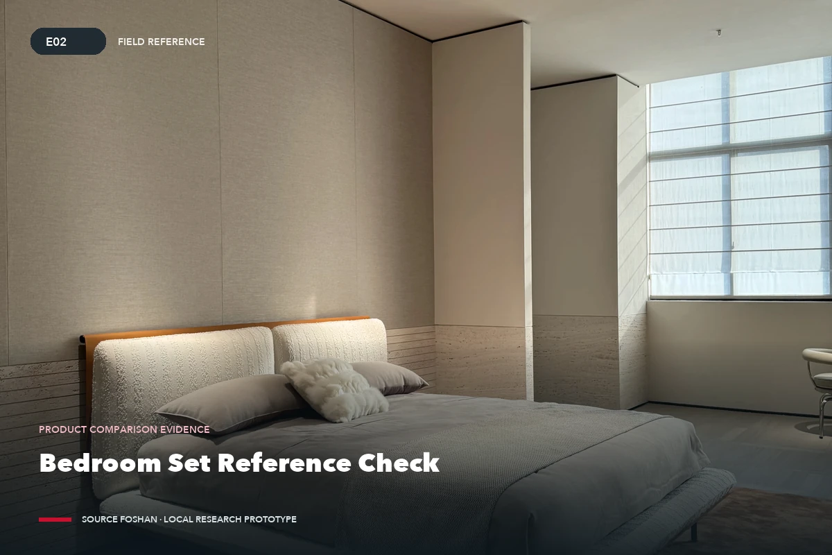 An upholstered bed and side tables reviewed together as a bedroom set reference.