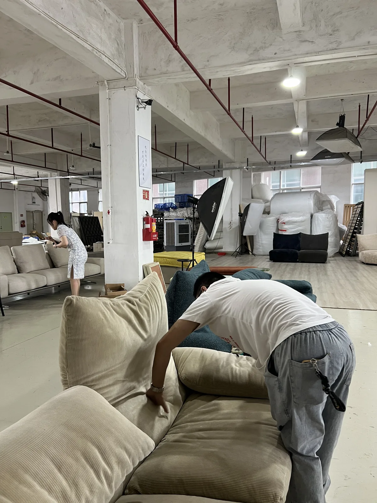 Container being loaded at a Foshan warehouse