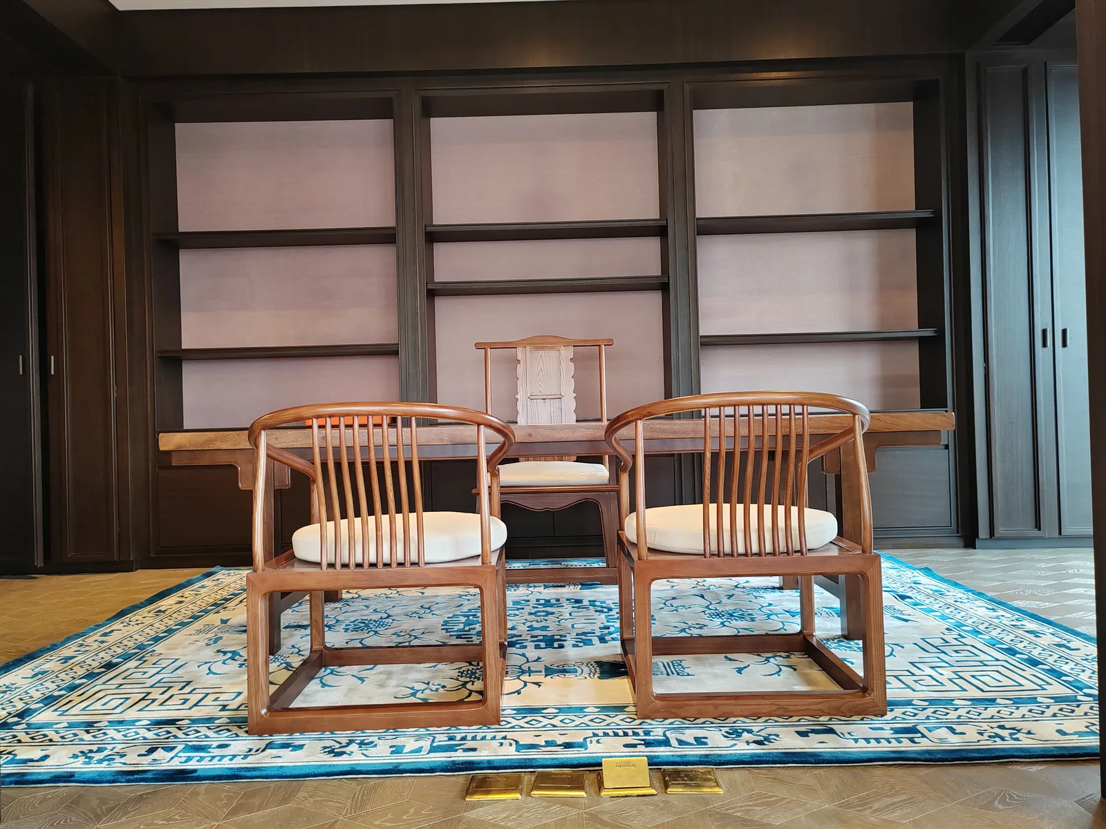 Grand furniture showroom interior in Foshan with classical displays and high ceilings