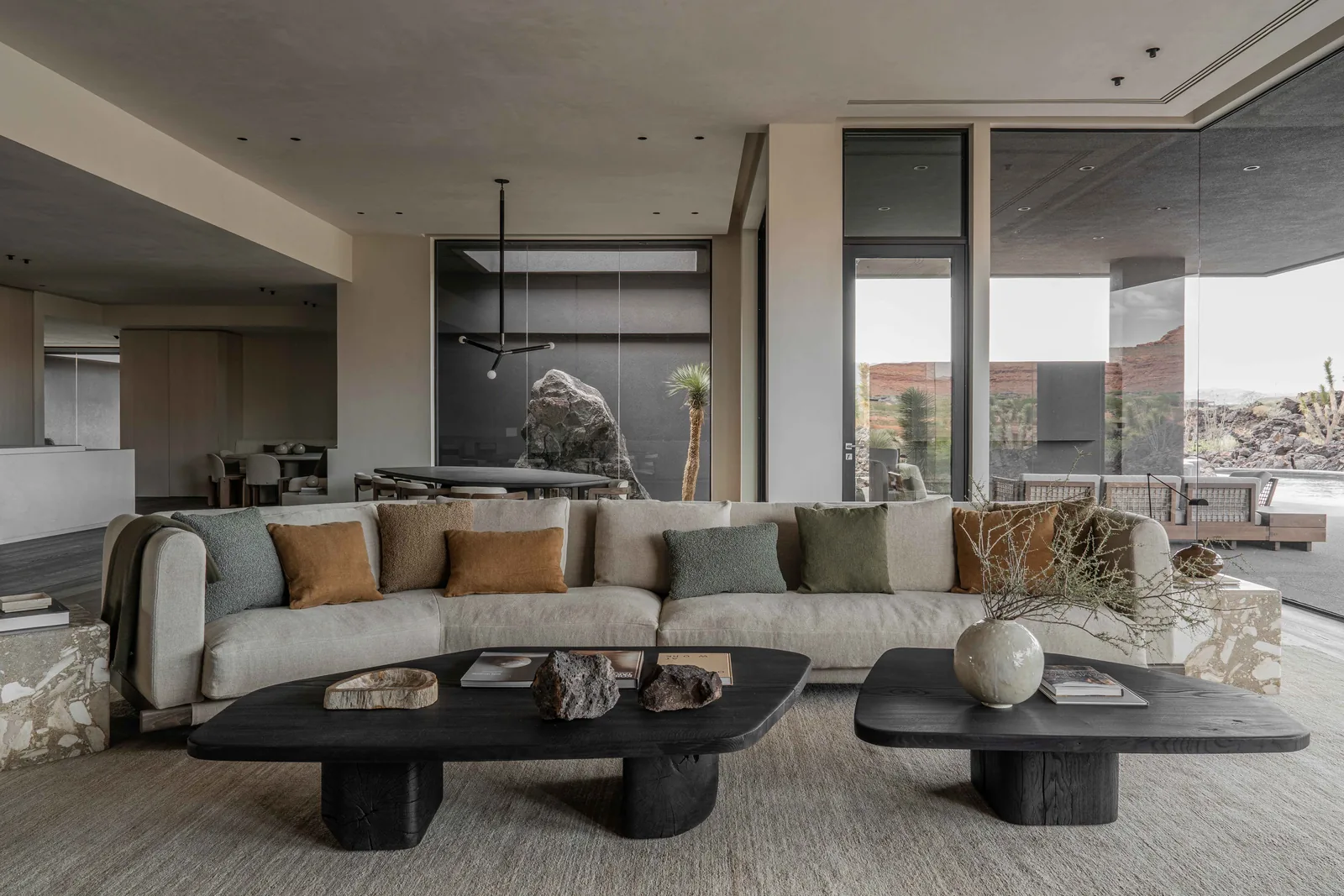 Reference image: dining room with timber table and upholstered chairs