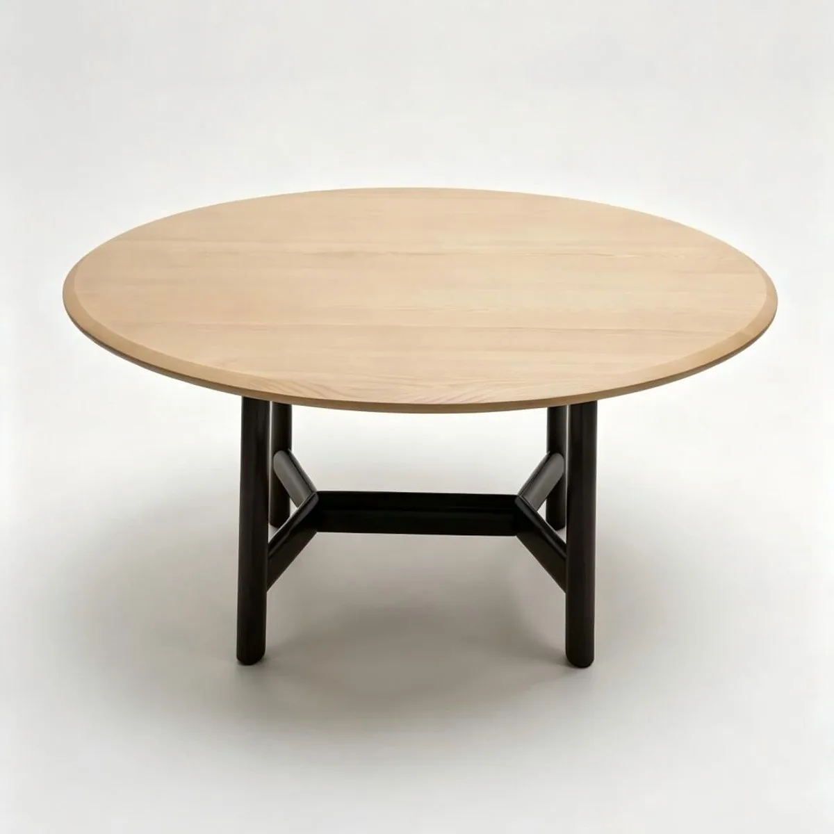 Oak Round Table on Cross Base sourced from Foshan