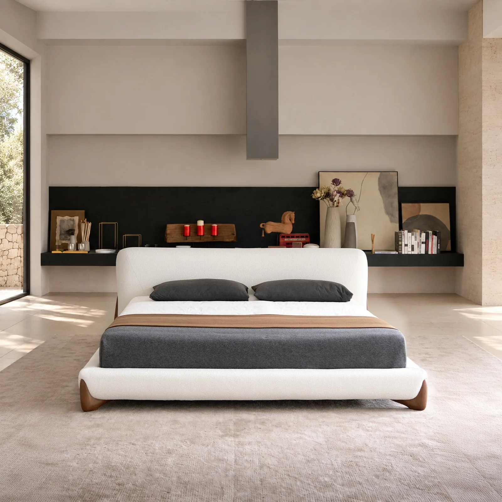 Curved Upholstered Bed sourced from Foshan