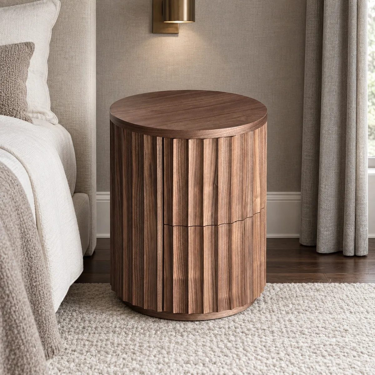 Fluted Walnut Nightstand sourced from Foshan