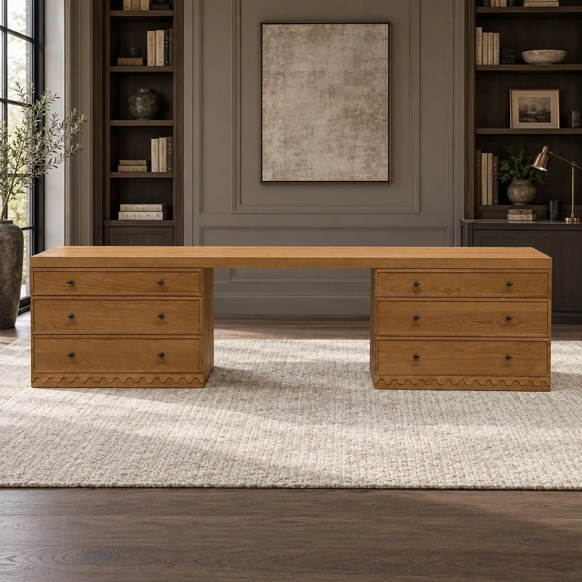 White Oak Executive Desk sourced from Foshan