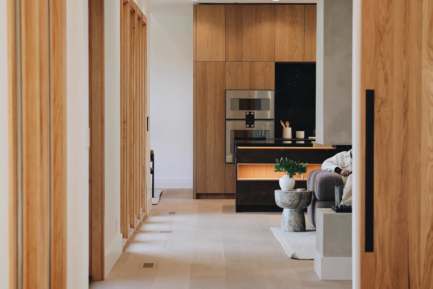 Coordinated interior doors and wall panel elevation