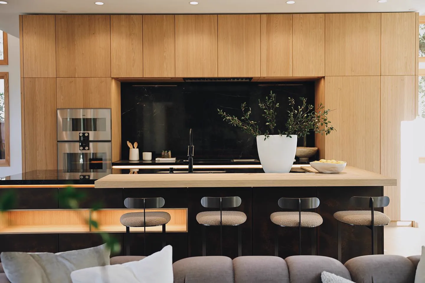 Kitchen island and cabinetry installed from coordinated drawings