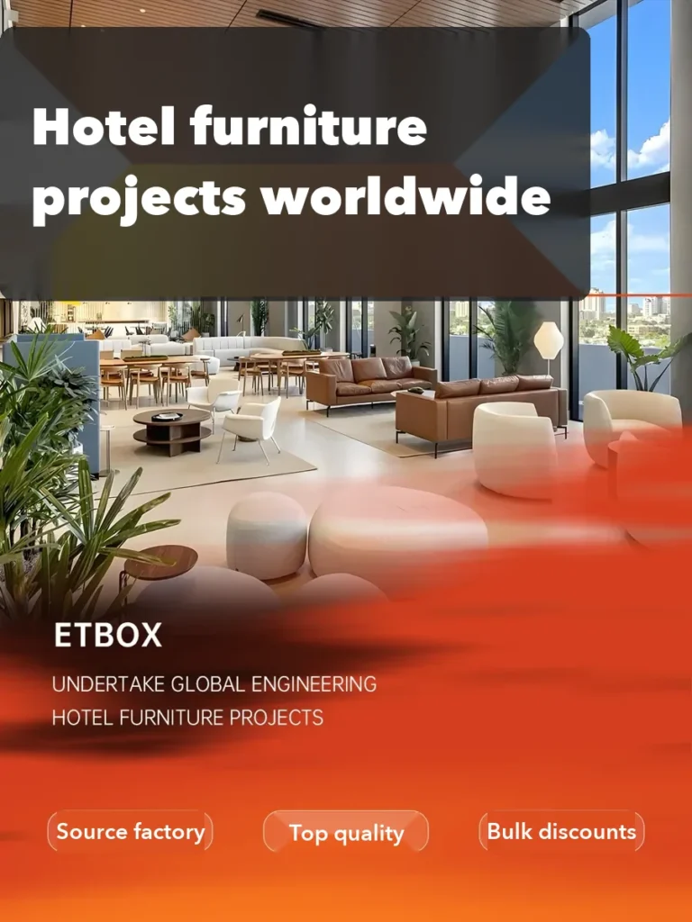 Cover of a seller's post announcing overseas hotel furniture projects.