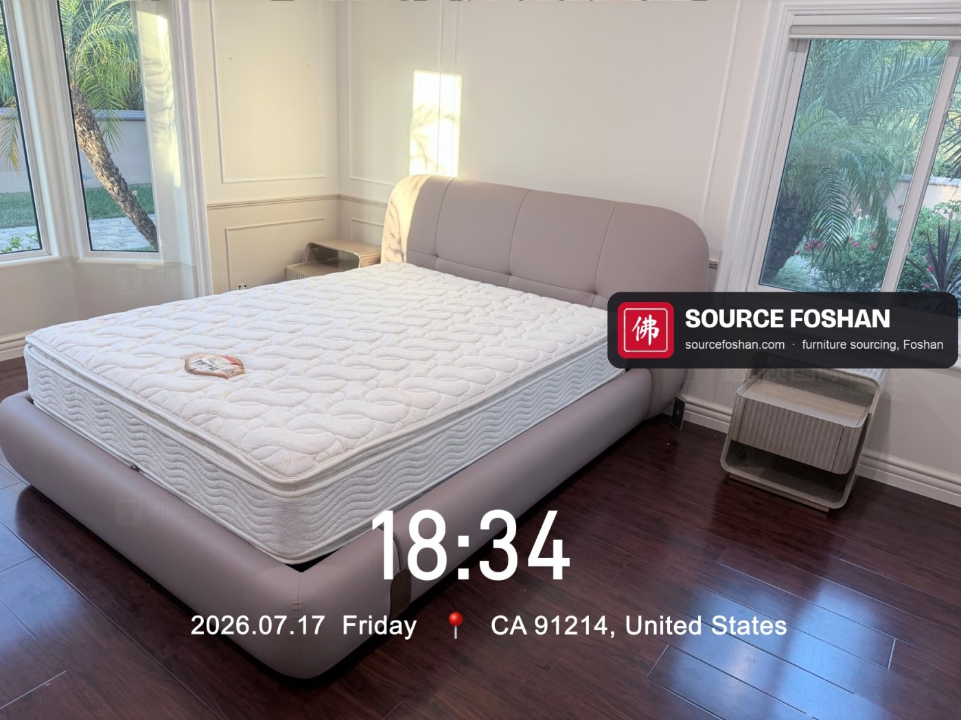 Bed and mattress installed, 18:34