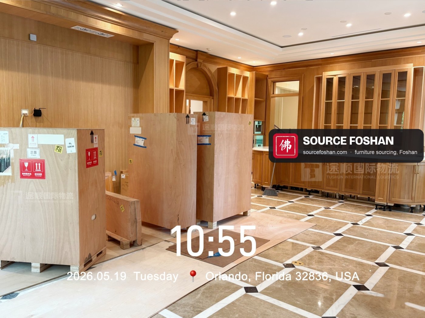 Crates delivered into the house on 19 May 2026, 10:55