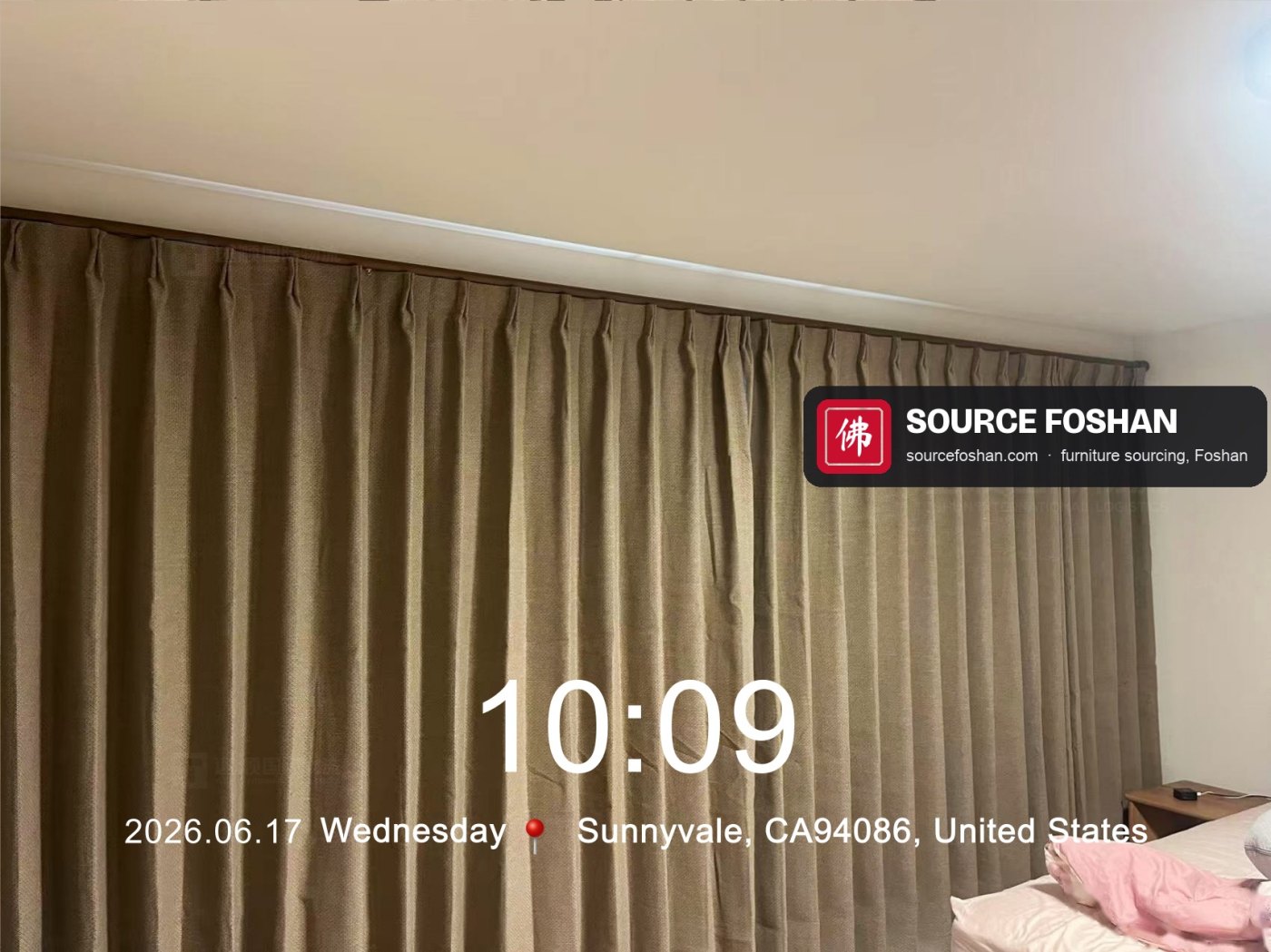 Bedroom curtains fitted, 10:09