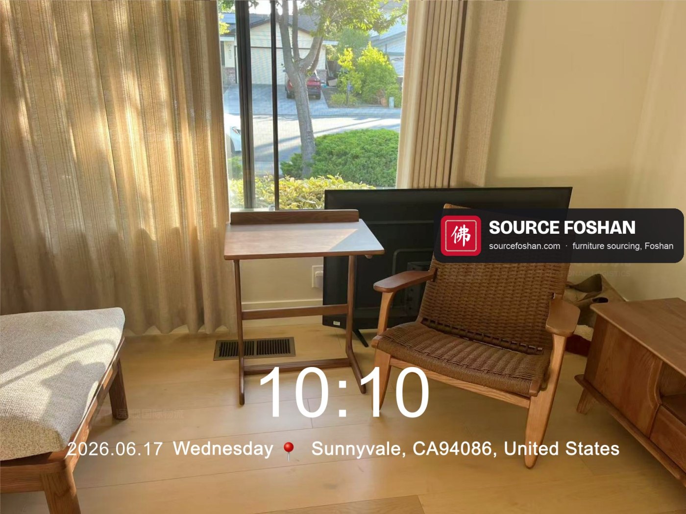 Desk, armchair and TV unit in the study, 10:10
