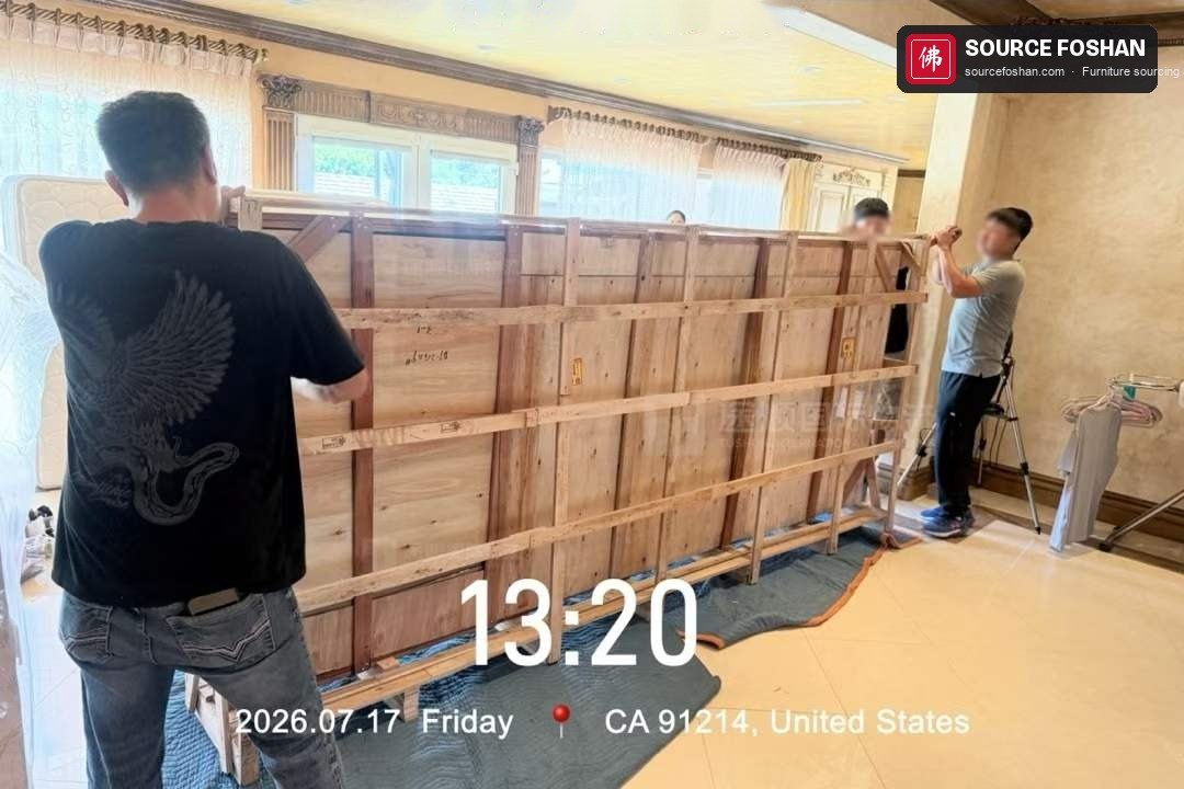 Large crate carried into the living room