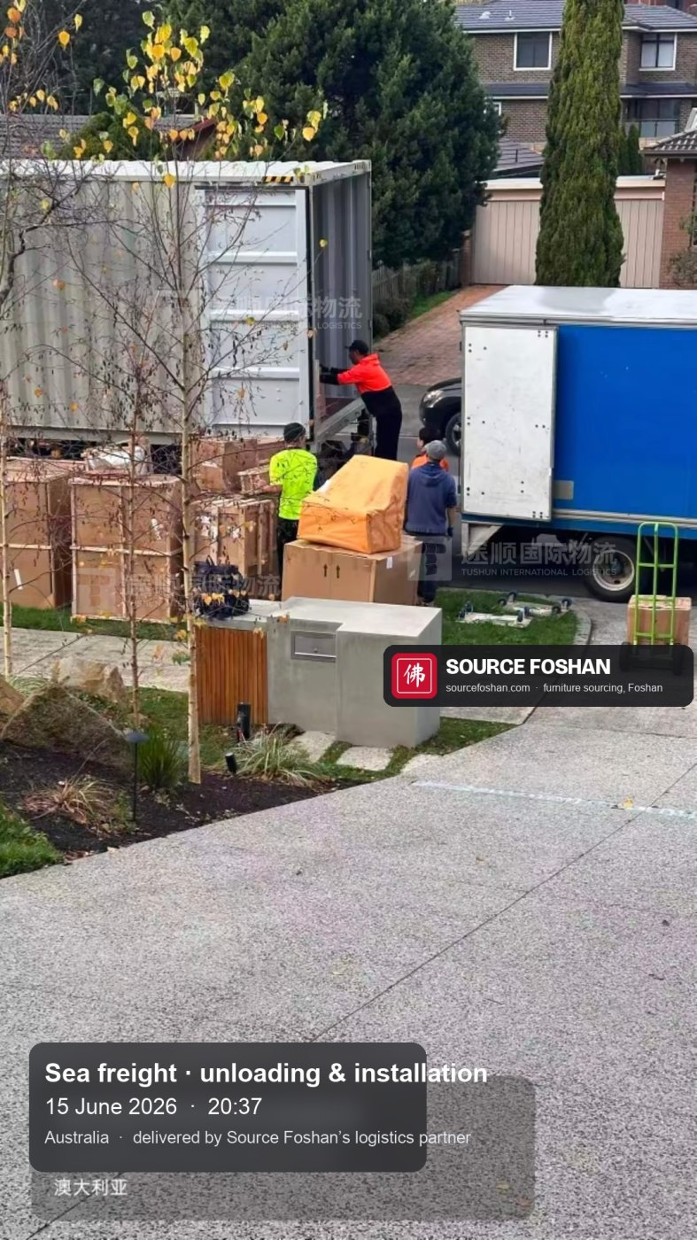 Container and truck outside the house, crates on the drive, 20:37