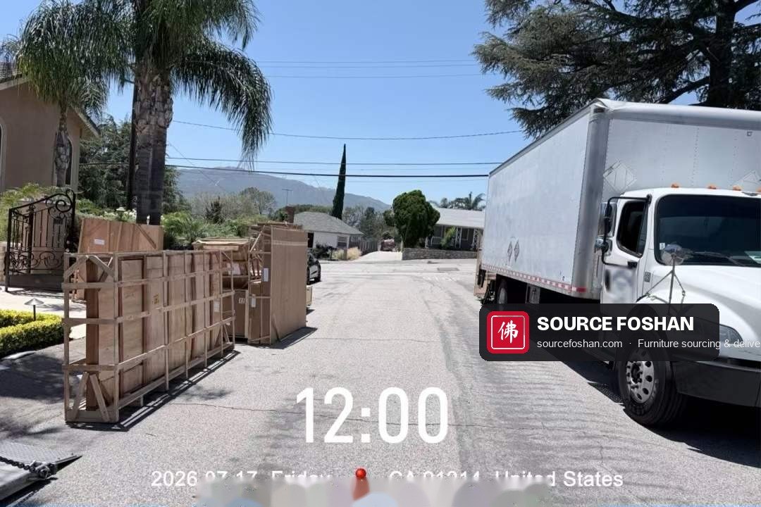Delivery truck on the street in CA 91214 on 17 July 2026