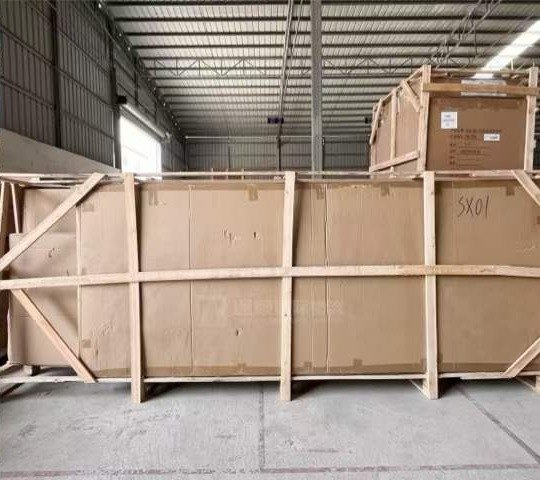 Long timber crate for a sideboard at the Foshan warehouse