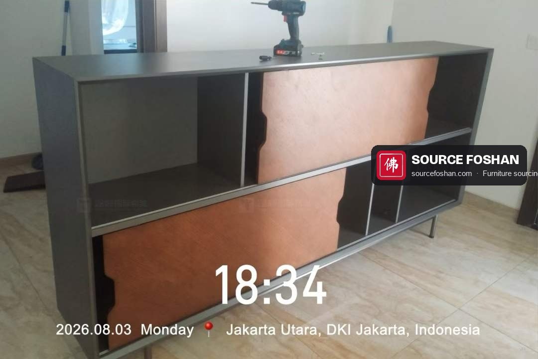 Sideboard being assembled on site in Jakarta