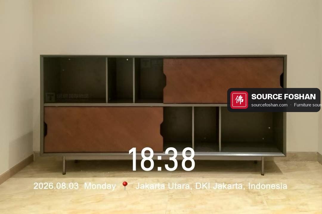 Sideboard set in place against the wall