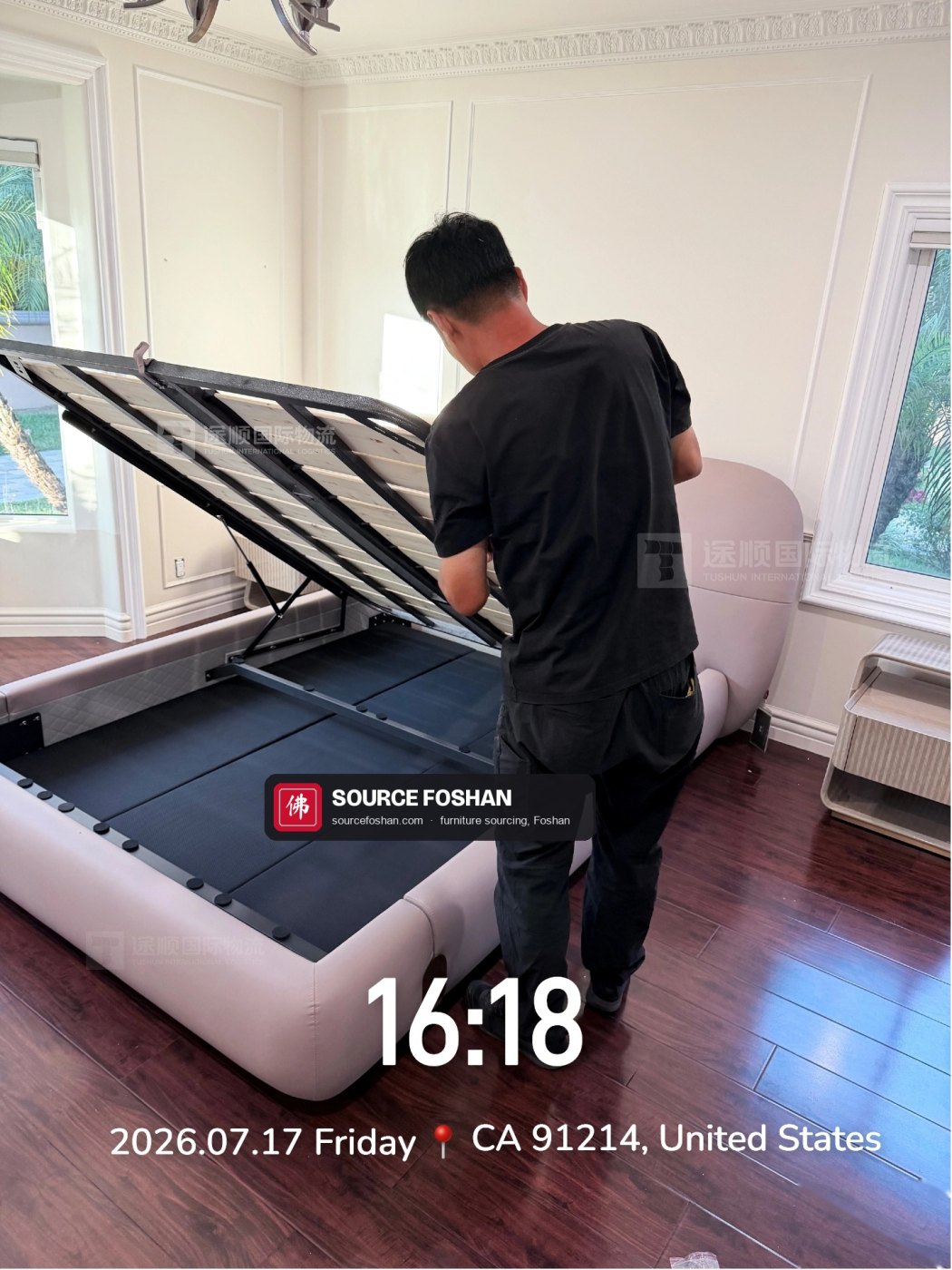 Hydraulic storage bed assembled, 16:18