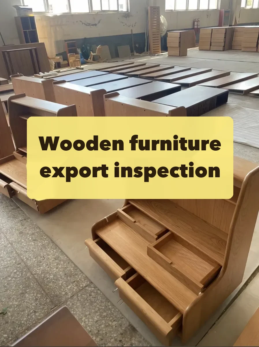 Wooden cabinet carcasses awaiting export inspection in a Chinese factory: the material is what decides which wooden-furniture heading applies.