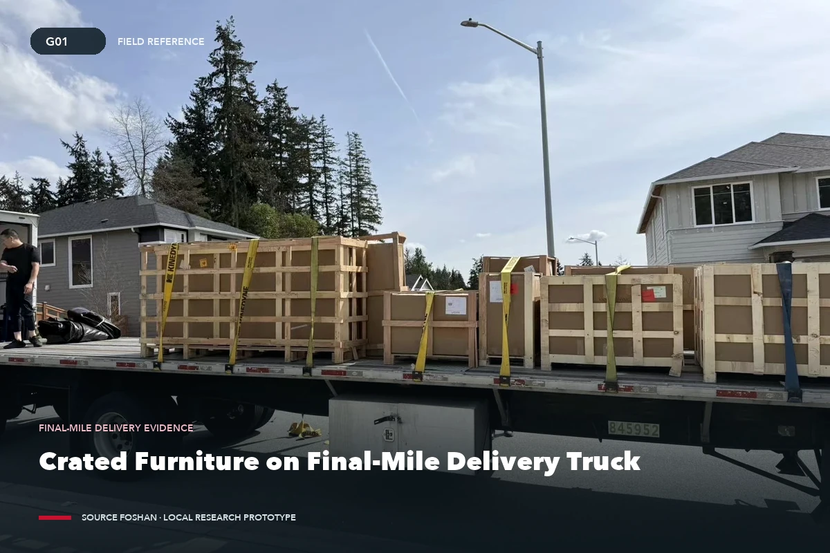 Crated Furniture on Final-Mile Delivery Truck