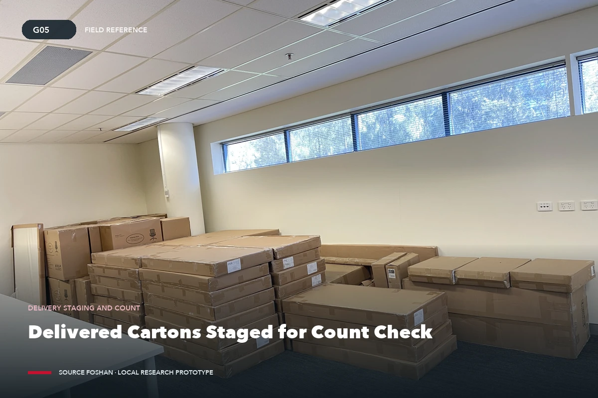 Delivered Cartons Staged for Count Check