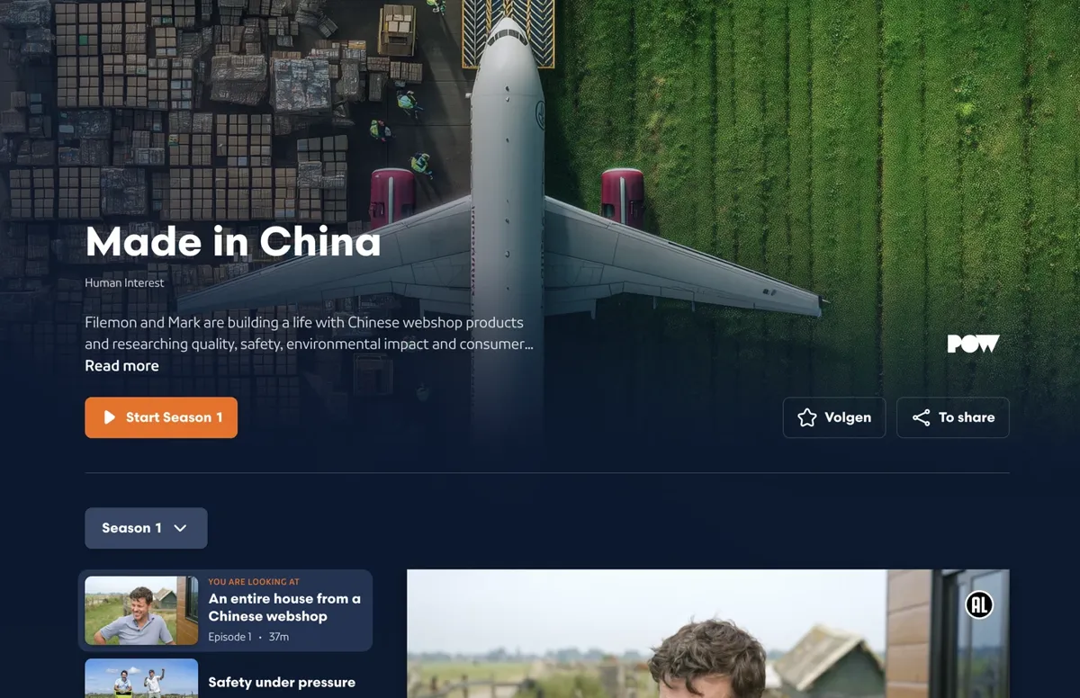 A Dutch public-TV series in which two presenters furnish a house entirely from Chinese webshops and follow each order from checkout to assembly.