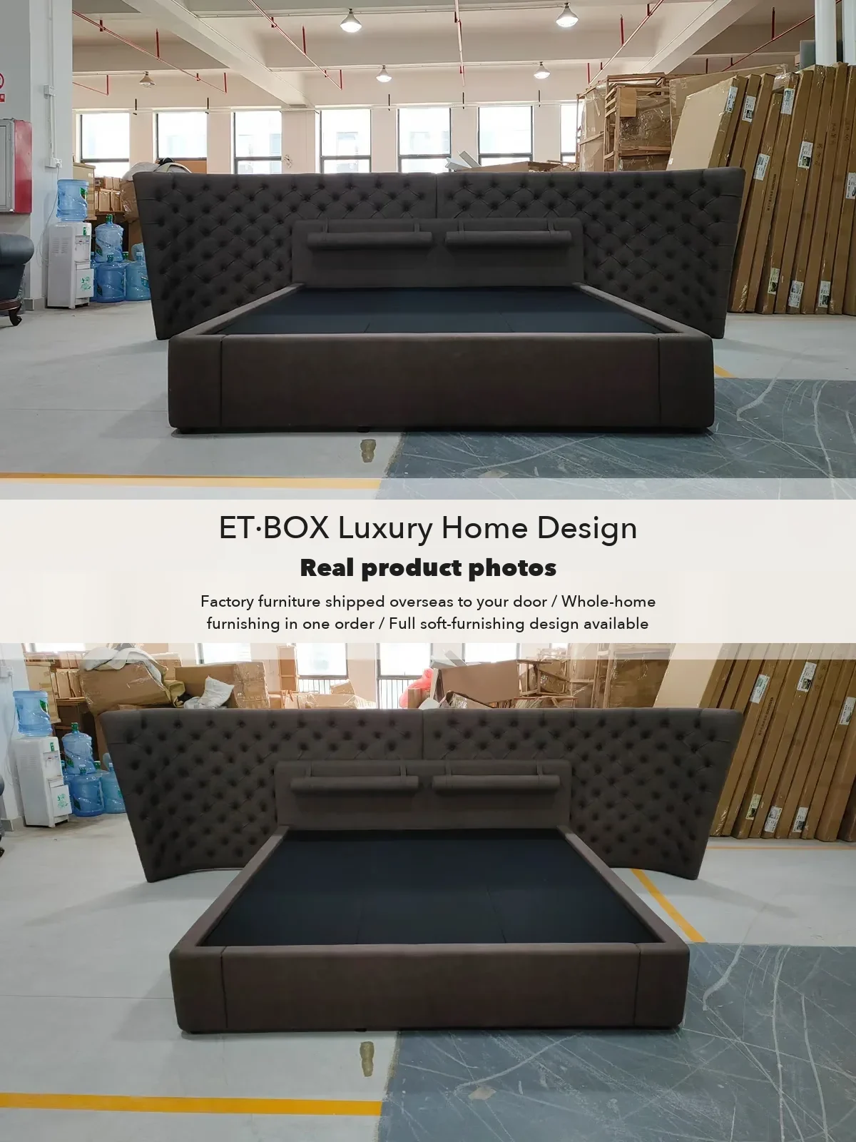 A bed photographed on the Chengdu firm's factory floor. A factory photo or video walk-through like this is worth more than a headline figure for.