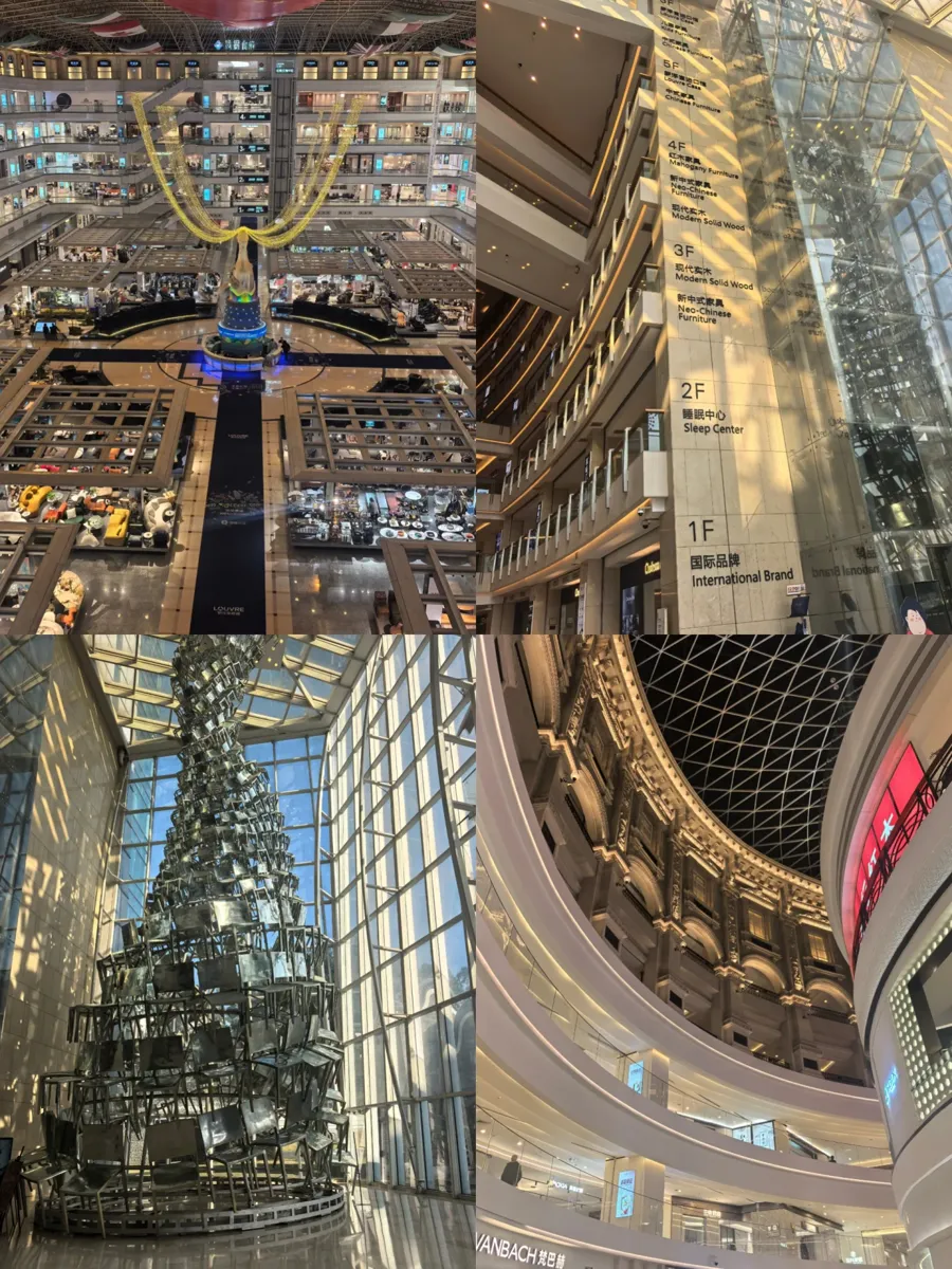 Inside Lecong's largest mall: many floors, many independent tenants.