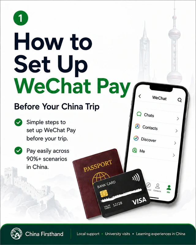 Traveler preparing WeChat Pay before arriving in China