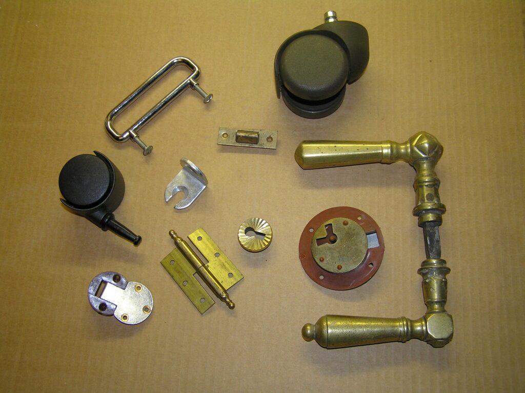 Unrelated furniture fittings photograph illustrating component traceability