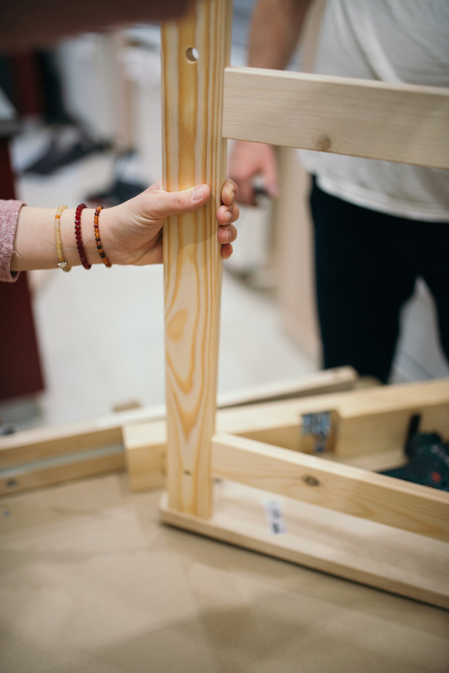 Unrelated furniture assembly photograph illustrating final integration