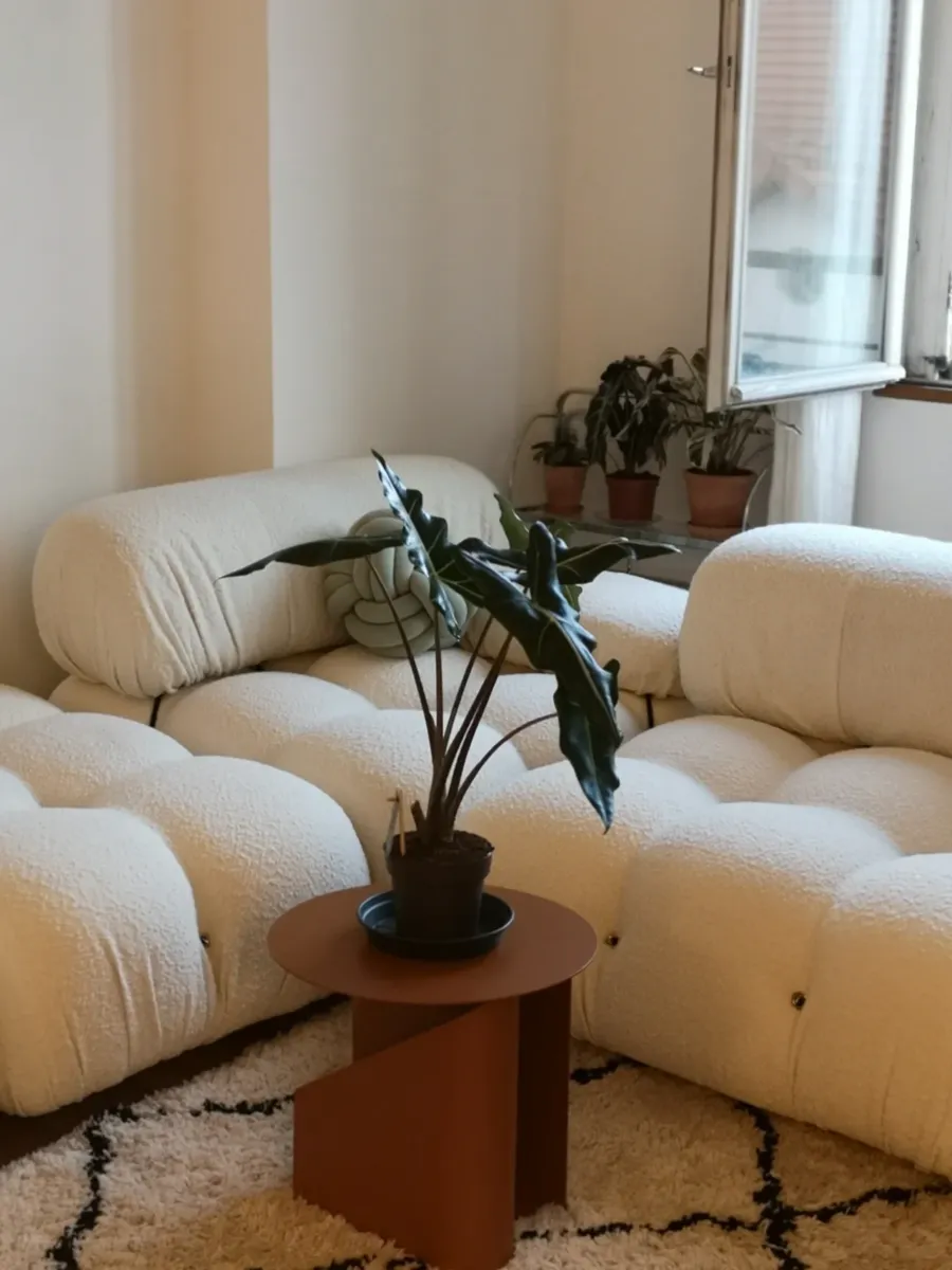 The modular sofa a Paris buyer ordered through Alibaba, in her flat after a three-and-a-half-month journey.