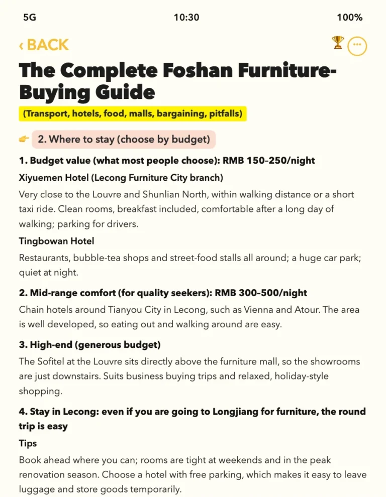 A July 2026 buyer's guide sorts Lecong hotels by budget: RMB 150–250 a night near the Louvre and Shunlian North, RMB 300–500 around Tianyou City, and.