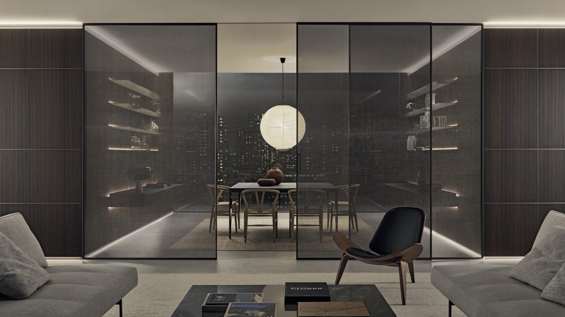 Rimadesio Velaria sliding door system by Giuseppe Bavuso