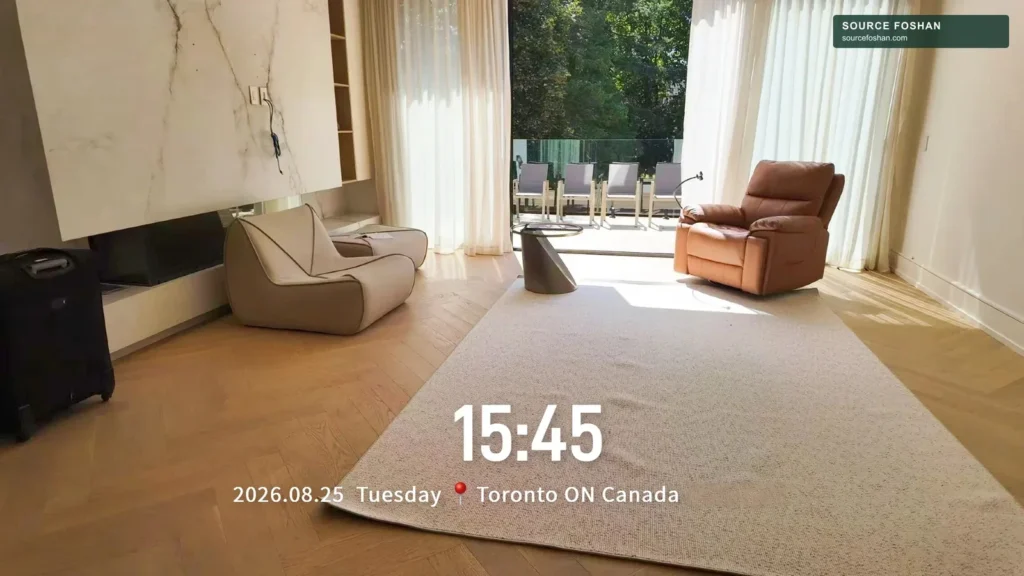 Lounge furniture placed in a Toronto home during Source Foshan delivery